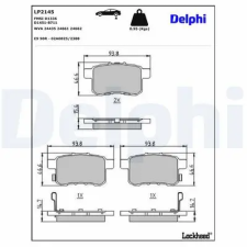 DELPHI fékbetétkészlet, tárcsafék LP2145 autóalkatrész