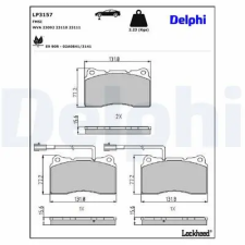 DELPHI fékbetétkészlet, tárcsafék LP3157 fékbetét