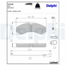 DELPHI fékbetétkészlet, tárcsafék LP3190 fékbetét