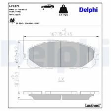 DELPHI fékbetétkészlet, tárcsafék LP3271 autóalkatrész