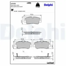 DELPHI fékbetétkészlet, tárcsafék LP3295 fékbetét
