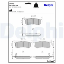 DELPHI fékbetétkészlet, tárcsafék LP3305 autóalkatrész