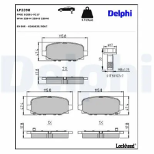 DELPHI fékbetétkészlet, tárcsafék LP3398 autóalkatrész