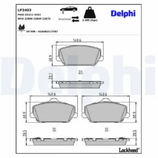DELPHI fékbetétkészlet, tárcsafék LP3403 autóalkatrész