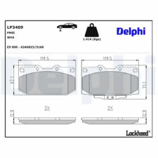 DELPHI fékbetétkészlet, tárcsafék LP3409 autóalkatrész