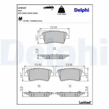 DELPHI fékbetétkészlet, tárcsafék LP3537 fékbetét