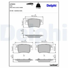 DELPHI fékbetétkészlet, tárcsafék LP3553 autóalkatrész