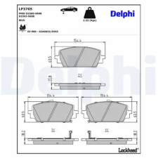 DELPHI fékbetétkészlet, tárcsafék LP3705 autóalkatrész