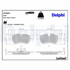 DELPHI fékbetétkészlet, tárcsafék LP3837 autóalkatrész
