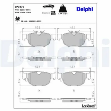 DELPHI fékbetétkészlet, tárcsafék LP3870 autóalkatrész