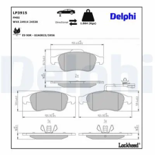 DELPHI fékbetétkészlet, tárcsafék LP3915 fékbetét