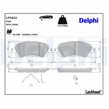 DELPHI fékbetétkészlet, tárcsafék LP3922 autóalkatrész