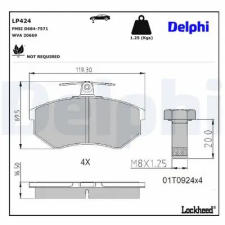 DELPHI fékbetétkészlet, tárcsafék LP424 autóalkatrész