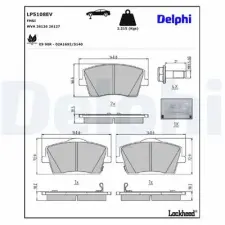 DELPHI fékbetétkészlet, tárcsafék LP5108EV fékbetét