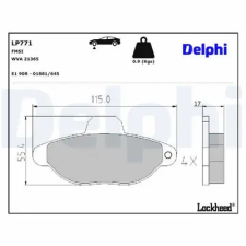 DELPHI fékbetétkészlet, tárcsafék LP771 fékbetét