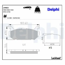 DELPHI fékbetétkészlet, tárcsafék LP802 autóalkatrész