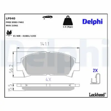 DELPHI fékbetétkészlet, tárcsafék LP940 autóalkatrész