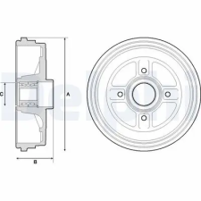 DELPHI fékdob BFR496 autóalkatrész