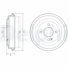 DELPHI fékdob DELPHI BF633 autóalkatrész