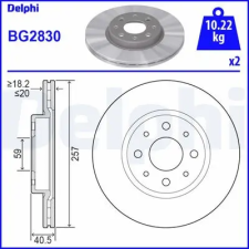 DELPHI féktárcsa BG2830 autóalkatrész