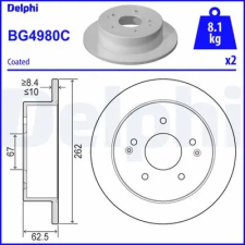 DELPHI féktárcsa BG4980C autóalkatrész