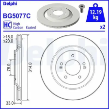 DELPHI féktárcsa BG5077C autóalkatrész