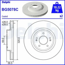 DELPHI féktárcsa BG5078C autóalkatrész