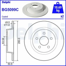 DELPHI féktárcsa BG5099C autóalkatrész