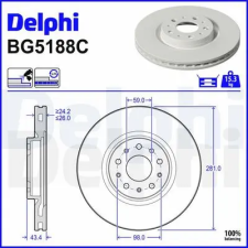 DELPHI féktárcsa BG5188C autóalkatrész