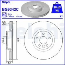 DELPHI féktárcsa BG9342C autóalkatrész