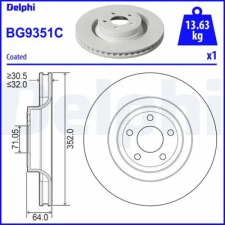 DELPHI féktárcsa BG9351C autóalkatrész