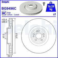 DELPHI féktárcsa BG9496C autóalkatrész