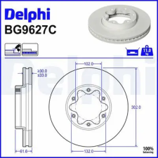 DELPHI féktárcsa BG9627C autóalkatrész