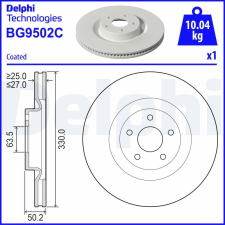 DELPHI féktárcsa DELPHI BG9502C autóalkatrész