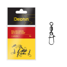 Delphin Rolling Swivel forgó gyorskapoccsal, #6, 10db horgászkiegészítő
