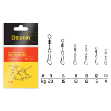 Delphin Rollings swivel with Hooked snap BN/14 horgászkiegészítő