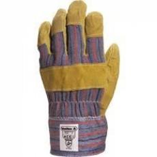 Delta Kesztyű hasíték marhabőr vászon kézhát yellow/blue 10