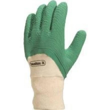 Delta Kesztyű Jersey alapra mártott pamut/latex szellőző kézhát green 9 védőkesztyű