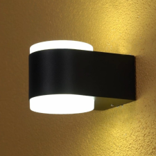 DELUX Kültéri kerek falra szerelhető lámpatest, fekete, LED 2x3W, 4000K, IP54 - deLux DEL1553 kültéri világítás