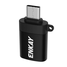 Deluxe ENKAY adapter (USB aljzat - Type-C, OTG, adatátvitel) FEKETE Asus ROG Phone 7, Huawei P60 Pro, Xi... kábel és adapter