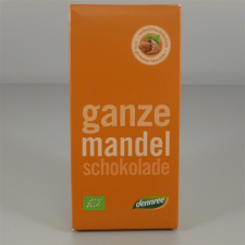 Dennree bio tejcsokoládé egész mandulával 100 g csokoládé és édesség
