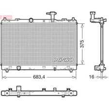 Denso hűtő, motorhűtés DRM47038 autóalkatrész