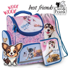DERFORM Cleo és Frank kutyás ergonomikus iskolatáska SZETT - Best Friends iskolatáska