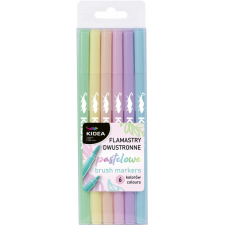 DERFORM Filctoll készlet 6/12, kétvégű, pasztell, Kidea filctoll, marker