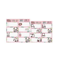 DERFORM Pandás füzetcímke 8db-os (NNZPA10) füzetcímke