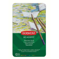 Derwent Akvarell ceruza készlet, fém doboz, DERWENT Academy, 12 különböző szín (E2301941) akvarell
