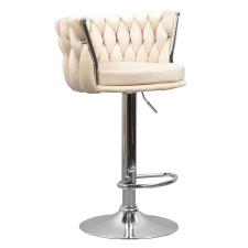  Design bárszék, bézs Velvet szövet/króm, BRIN bútor