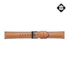 Designed for SAMSUNG BRALOBA TRAVELLER pótszíj (univerzális, 20 mm, valódi bőr, levarrt szél) BARNA [Realme Watch] (5996457858828) okosóra kellék