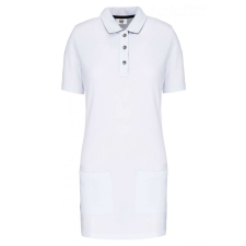 Designed To Work Női galléros póló Designed To Work WK209 Ladies’ Short-Sleeved Longline polo Shirt -S, White/Navy női póló