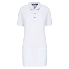 Designed To Work WK209 Női rövid ujjú hosszított piké póló Designed To Work, White/Navy-S